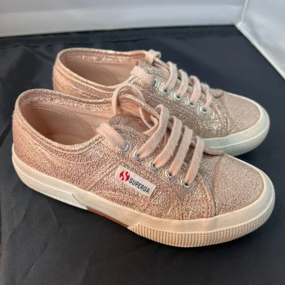 SUPERGA kids metallic canvas pink skin size size 11 - Picture 5 of 8
